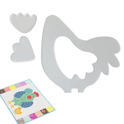 Quilt-Schablonen, Hühner-Steppschablone, Hühner-Set, wiederverwendbares Acryl-Hühner-Nählineal, wiederverwendbares Nähmuster-Zubehör für Handwerker Quilt-Schablonen, Hühner-Steppschablone, Hühner-Set, wiederverwendbares Acryl-Hühner-Nählineal, wiederverwendbares Nähmuster-Zubehör für Handwerker von Genérico