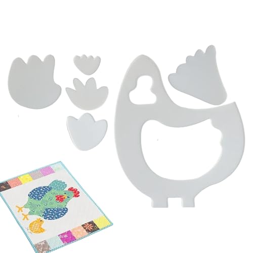 Quilt-Schablonen zum Schneiden von Mustern, wiederverwendbares Nählineal aus Acryl in Hühnerform, präzises Design für Bastelarbeiten und Dekoration Quilt-Schablonen zum Schneiden von Mustern, wiederverwendbares Nählineal aus Acryl in Hühnerform, präzises Design für Bastelarbeiten und Dekoration von Genérico