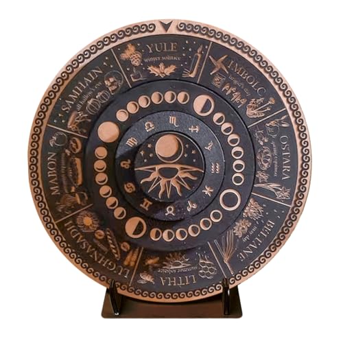 Rad des Jahres – Kalender des Jahres | Astrologie Board Schilder graviert aus Holz mit Ständer, himmlische Dekoration für Einweihung, Babyparty, Weihnachten, Aktion Rad des Jahres – Kalender des Jahres | Astrologie Board Schilder graviert aus Holz mit Ständer, himmlische Dekoration für Einweihung, Babyparty, Weihnachten, Aktion von Genérico