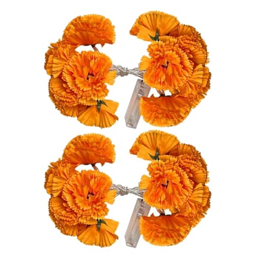 Ringelblumengirlande für LED-Dekoration – LED-Lichterkette mit Ringelblume | LED-Blumengirlande, Diwali-Dekoration mit Batterien für Halloween-Dekoration für Zuhause von Genérico