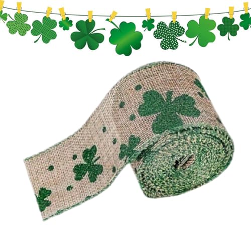Ripsband zum St. Patrick's Day – Rolle mit | Bastelband mit Kleeblattdruck, Ripsband für die Dekoration des Heiligen Patricks, gepunktetes Stoffband Ripsband zum St. Patrick's Day – Rolle mit | Bastelband mit Kleeblattdruck, Ripsband für die Dekoration des Heiligen Patricks, gepunktetes Stoffband von Genérico