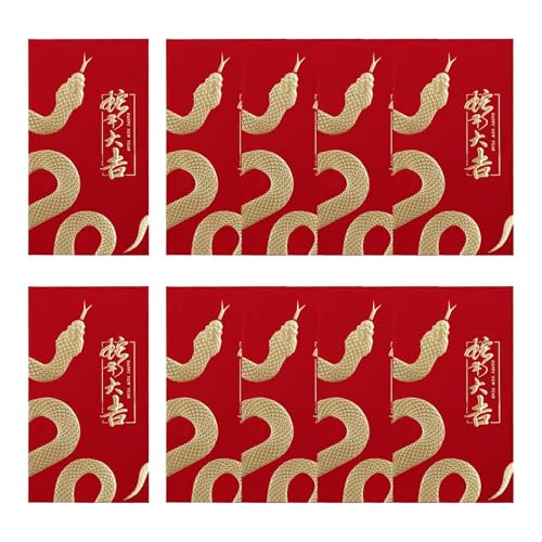 Rote Umschläge für das Jahr der Schlange 2025, roter Umschlag für das Frühlingsfest, traditionelle chinesische Bargeldumschläge, rote chinesische Umschläge mit Heißdruck für die Verlobung D von Genérico