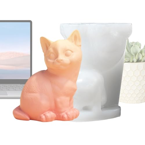 Rückblickend Cat 3 D Seife und Kerzenform – Silikon-Gussform für Epoxidharz und Gips | Bastelbedarf für die Hochzeitsdekoration von Genérico