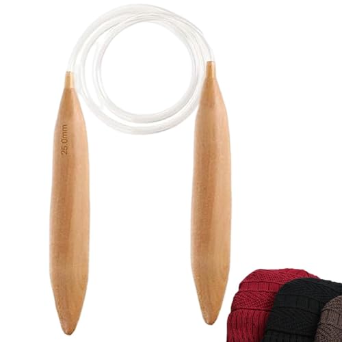 Rundstricknadeln aus Holz, große natürliche Holznadeln, dickes Garn, effektives Werkzeug, Häkelnadeln, Strickwerkzeuge für Zubehör von Genérico