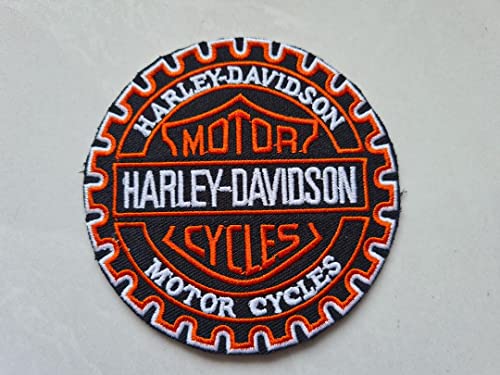 SUMA SHOP Stickerei Harley Davidson 9,5 cm mit Aufnäher zum Aufbügeln für Jacken und Jacken Biker… Skull Replik von Generico