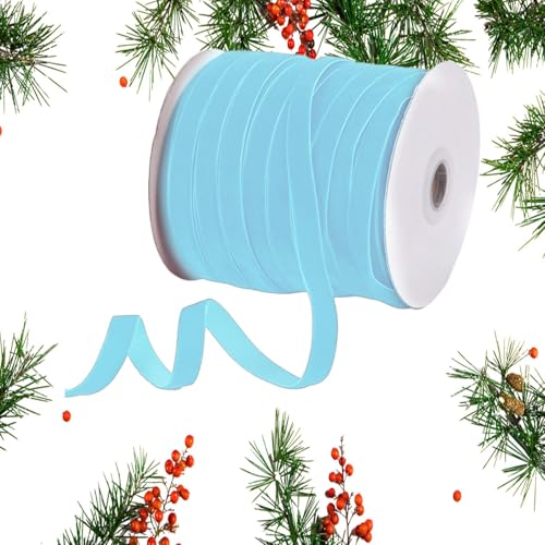 Samtband - 50 Yards Weihnachtsband mit Spule | 9,5 cm breit, Nylonband für Weihnachtsbäume, Blumensträuße, Kränzendekorationen, Schleifenherstellung Samtband - 50 Yards Weihnachtsband mit Spule | 9,5 cm breit, Nylonband für Weihnachtsbäume, Blumensträuße, Kränzendekorationen, Schleifenherstellung von Genérico