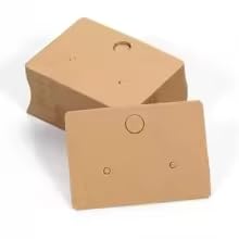 Schmuck-Etiketten, 3,2 x 4,5 cm, 400 Stück, Kraftbraun, Präsentationskarten/Kartonetikett/Preisanhänger für Schmuck (A521024) von Genérico