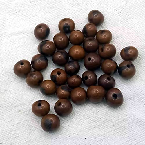Schmuck-Perlen, 150 Stück, natürliche Asai-Samen, handbemalt, 5-8 mm, Durchgangsloch, 1,5 mm, Braun von Genérico