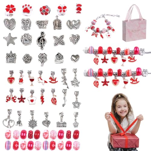 Schmuckherstellungsset für Mädchen, Perlenarmbänder, handgefertigtes Perlenarmband-Set, Perlen-Armband-Set, Halskette und Armband mit Anhängern, Schmuck von M von Genérico