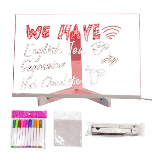Schreibtafel aus glänzendem Acryl, LED-Notizblock, abwischbar, für Geschäfte, Bar und Schule Schreibtafel aus glänzendem Acryl, LED-Notizblock, abwischbar, für Geschäfte, Bar und Schule von Genérico