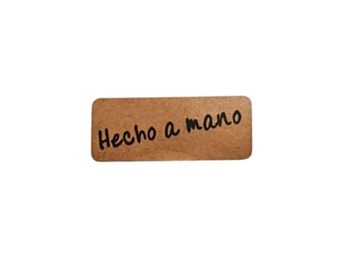 Selbstklebende Etiketten, handgefertigt, Kraftpapier, Braun, schwarzer Text, 25 x 10 mm, 1000 Stück (A990232) von Genérico