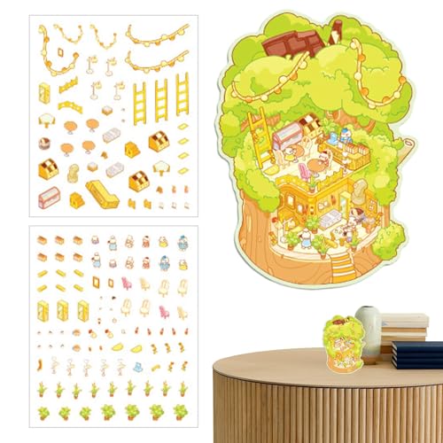 Set mit Miniatur-Szenen-Aufklebern | 3D-Aufkleber für Sammelalben | Miniatur-Szenen-Aufkleber | Cartoon-Hausmöbel PA Set mit Miniatur-Szenen-Aufklebern | 3D-Aufkleber für Sammelalben | Miniatur-Szenen-Aufkleber | Cartoon-Hausmöbel PA von Genérico