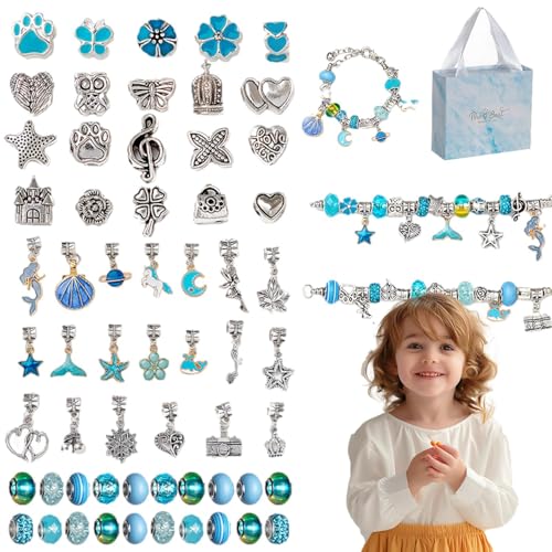 Set zur Herstellung von Armbändern, Kit zur Herstellung von Armbändern mit Anhängern, handgefertigtes Perlenarmband-Set, Perlen-Armband-Set, Halskette und Armband mit Anhängern, Modeschmuck, Perlenset von Genérico