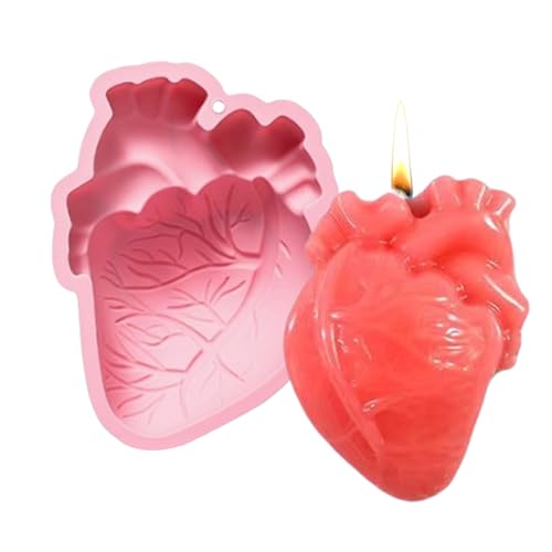 Silikonform mit menschlichem Herz, 3D-Form für Schokolade, 4 Hohlräume, handgefertigte 3D-Hirnformen für Epoxidharz Silikonform mit menschlichem Herz, 3D-Form für Schokolade, 4 Hohlräume, handgefertigte 3D-Hirnformen für Epoxidharz von Genérico