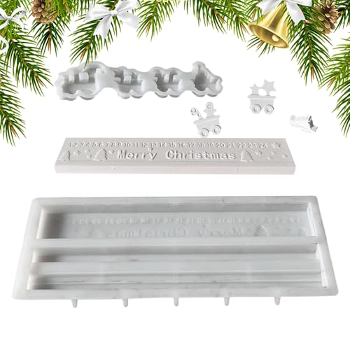 Silikonformen | Weihnachts-Countdown Silikonform – Multifunktionales Werkzeug zur Herstellung von Epoxidharz für Schule und Klassenzimmer von Genérico