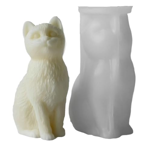 Silikonformen für Katzen - Silikonformen für Katzenkerzen, Handwerkswerkzeuge aus Epoxidharz, Schreibtischdekoration, Form und handgefertigtes Schokoladenhandwerk, C von Generico
