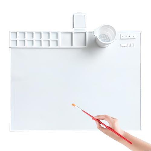 Silikonmatte zum Malen: abwaschbares Zeichenpad mit integrierter Palette und Wasserbecher | Graffiti- wiederverwendbar für Kunstprojekte für Kinder, Tonhandwerk, weiß Silikonmatte zum Malen: abwaschbares Zeichenpad mit integrierter Palette und Wasserbecher | Graffiti- wiederverwendbar für Kunstprojekte für Kinder, Tonhandwerk, weiß von Genérico