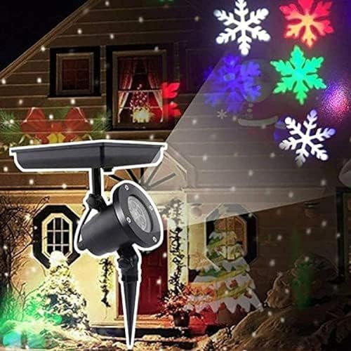 Solar Energie Weihnachten Schneeflocken Projektor Außenleuchten IP64 Wasserdicht LED Licht Projektor Bewegen Schneeflocken Projektor Lampe für Garten Dekoration für von Generico