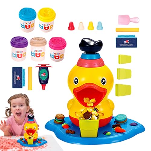Spielzeug für Farbteig spielen, Tonsets für Kinder – Modelliermassen-Set für Kinder | Finish Chef Toy Cartoon-Stil, Nudelmacher, Rollenspiel-Set von Genérico