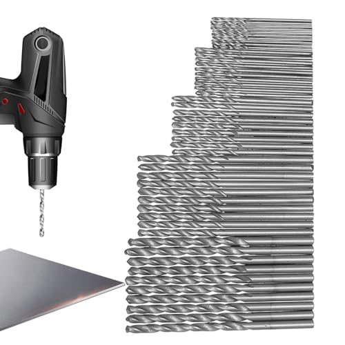 Spiralbohrer-Set – 50-teiliges Metallbohrer-Set | Hochgeschwindigkeitsstahl-Bohrer, multifunktionaler Bohrer mit geradem Griff für Eisen, Aluminium und Kupfer von Genérico