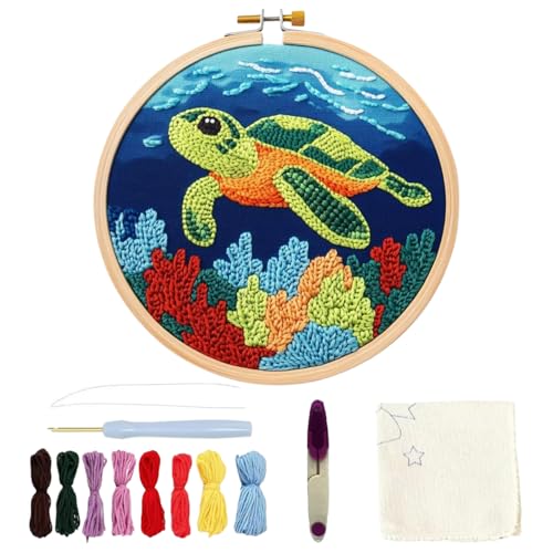 Stickerei-Starter-Set – Designstich-Set, Sammlung von Garn-Werkzeugen, komplettes Bohrset mit Anleitungstuch, Holzring für Dekoarbeiten Stickerei-Starter-Set – Designstich-Set, Sammlung von Garn-Werkzeugen, komplettes Bohrset mit Anleitungstuch, Holzring für Dekoarbeiten von Genérico