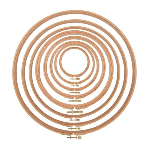 Stickring, Stickereireifen, runder Stickrahmen, Set mit 4 Ringen, zum Nähen und Dekorieren, verstellbarer Holzrahmen, für Bastelarbeiten, Nähprojekte, Dekoration Stickring, Stickereireifen, runder Stickrahmen, Set mit 4 Ringen, zum Nähen und Dekorieren, verstellbarer Holzrahmen, für Bastelarbeiten, Nähprojekte, Dekoration von Genérico