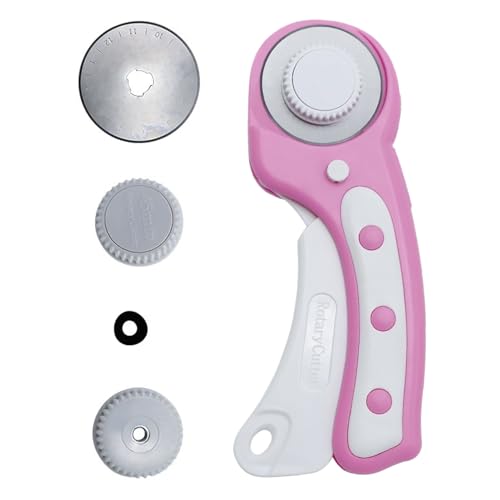 Stoffschneider, 45 mm, ergonomischer Griff, rotierender Stoffschneider, Sicherheitswerkzeug, Nähzubehör für Stoff, Filz, Papier zu Hause Stoffschneider, 45 mm, ergonomischer Griff, rotierender Stoffschneider, Sicherheitswerkzeug, Nähzubehör für Stoff, Filz, Papier zu Hause von Genérico