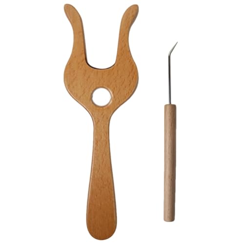 Strickgabel - Gabel zum Weben aus Holz | Strickgabel aus Holz und Webhaken, Gabelhaken für Häkelwerkzeug | Strickgabel Strickgabel - Gabel zum Weben aus Holz | Strickgabel aus Holz und Webhaken, Gabelhaken für Häkelwerkzeug | Strickgabel von Genérico