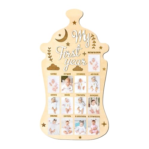 Tafel für Babyfotos, entzückender Bilderrahmen für Babys, Display für Wachstum, aus Holz, für Ersteltern, Enthusiasten, Familientreffen von Genérico