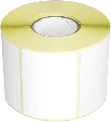 Thermoetiketten, selbstklebend, Weiß, 70 x 40 mm, 2000 Stück auf Rolle, 2 Rollen, 1000 Stück, kompatibel mit Thermodruckern, Rand 2 mm, BPA-frei (70 x 40) von Genérico