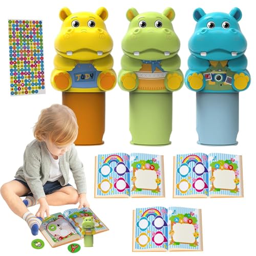 Tier-Sticker-Stanzer, Sticker-Stanzer für Kinder, lustiges Spielset, Educational Set, Reisespielzeug für und Mädchen ab 3 Jahren, Flugzeugaktivitäten, Kunsthandwerk von Genérico