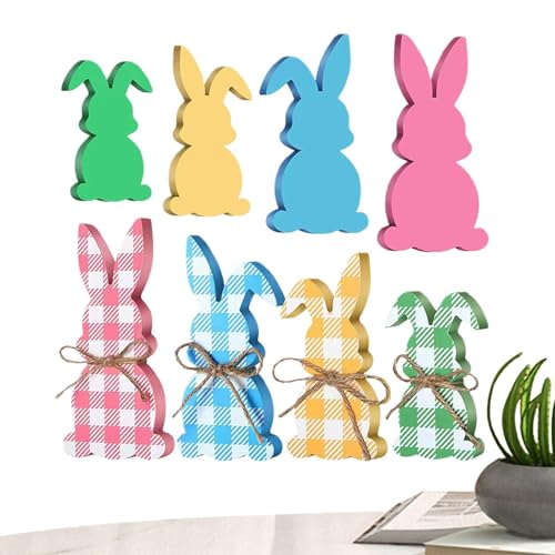 Tischdekoration für Osterhasen, Osterhase aus Holz, Holzschild für den Innenbereich mit Osterhasen-Design, Tischdekoration aus Holz in Form eines Hasengitters, Dekoration von Genérico