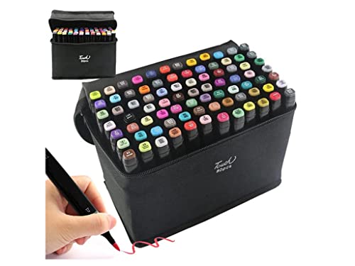 Touch 80 Farben Markierungsstifte Set mit doppelseitige Marker, permanente Graffiti-Stifte für Erwachsene Kinder zum Zeichnen und Mahlen von Generico
