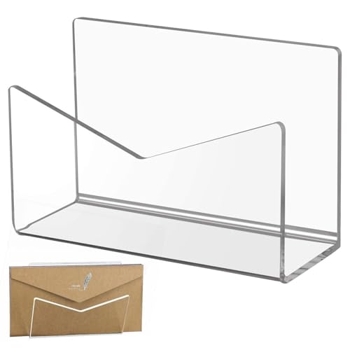 Transparente Briefablage – Schreibtisch-Organizer aus Acryl, Briefhalter für den Schreibtisch, 15,2 x 6,3 x 10,2 cm, Umschlaghalter von Genérico