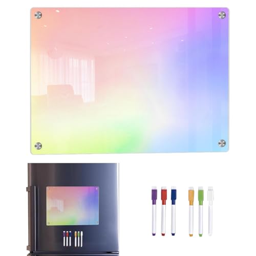 Trockenlöschtafel für Kühlschrank, trocken abwischbar, transparent, magnetischer Notizblock, Acryl, bunt, Planer für den Kühlschrank von Genérico