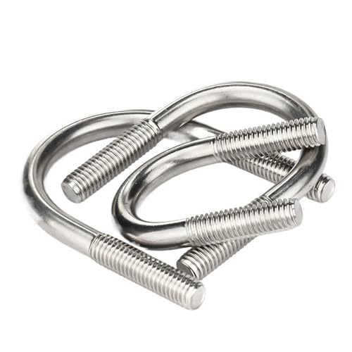 U-Klemmen aus Edelstahl 304 M6 M8, U-Bolzen, Befestigungsschrauben, Klemmen, Rohrschellen, Vierkantklemmen (M6 x 38-5 Stück) von Genérico