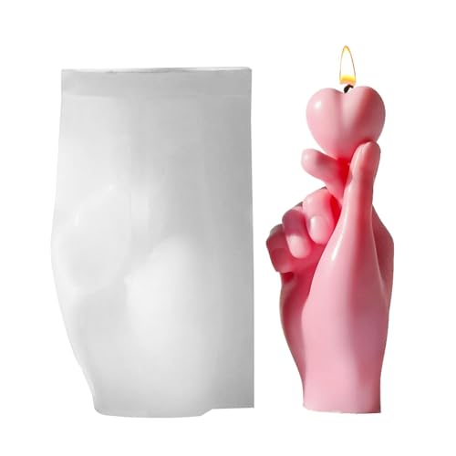 Valentines Day Kerzenformen – Kunstgießform | Hohlräume Wurfherz | Herstellung von Kerzen, Handstatue, Epoxidharz, Erwachsene, Hausdekoration von Genérico