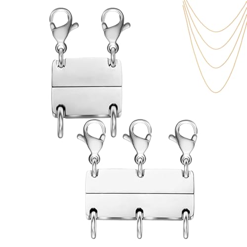Verschlüsse für Halskette, mehrschichtig, magnetischer Abstandshalter für geschichtete Halsketten, 2-teilig, für Damen, stapelbare Armbänder, Halskette von Genérico