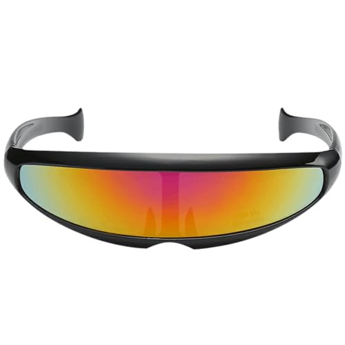 Verspiegelte Sonnenbrille – Futuristische leichte Weltraumbrille, schmale Cyclops-Sonnenbrille, schmale und schmale Cyclops-Sonnenbrille | Roboterraum-Kostüm mit reflektierenden Gläsern von Genérico