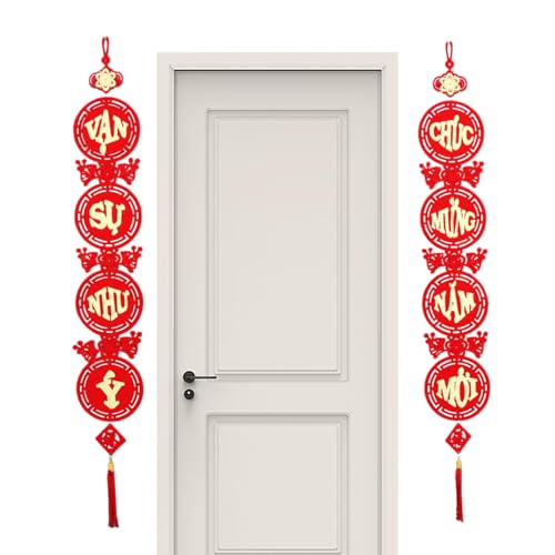 Vietnamese Mond New Year Decoration Couplets - Mond New Year Red Quaste Couplets, Vietnamese Red Knot Quaste Couplets | Orientalische rote Knotenfederkette für asiatische Feiertage Vietnamese Mond New Year Decoration Couplets - Mond New Year Red Quaste Couplets, Vietnamese Red Knot Quaste Couplets | Orientalische rote Knotenfederkette für asiatische Feiertage von Genérico