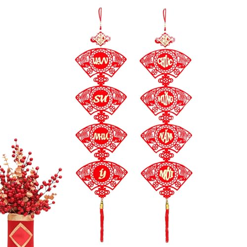 Vietnamese Mond New Year Decoration Couplets - Mond New Year Red Quaste Couplets, Vietnamese Red Knot Quaste Couplets | Orientalische rote Knotenfederkette für asiatische Feiertage Vietnamese Mond New Year Decoration Couplets - Mond New Year Red Quaste Couplets, Vietnamese Red Knot Quaste Couplets | Orientalische rote Knotenfederkette für asiatische Feiertage von Genérico