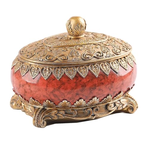 Vintage-Schmuckkästchen für Damen, antike Schmuckschatulle aus Harz, Retro-Harz, europäischer Schmuck-Organizer und Hochzeitsdekoration, Bastelbox mit goldenem Rosenkranz für Ohrringe, Halsketten und von Genérico