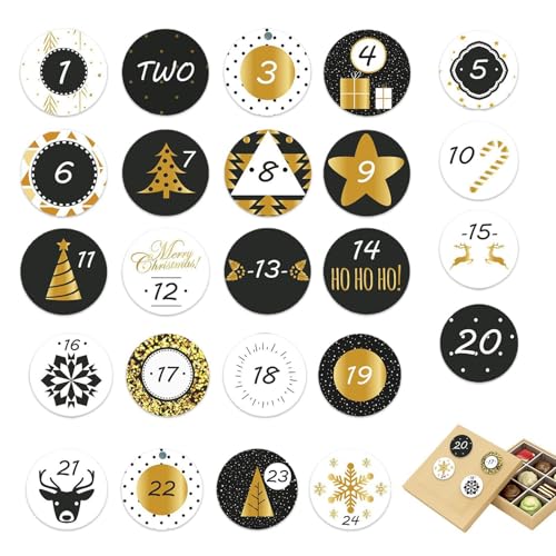 Weihnachts-Adventskalender-Aufkleber | Aufkleber mit 24-Tage-Adventskalenderzahlen - Weihnachts-Adventskalender-Aufkleber für Aufkleber Weihnachts-Adventskalender-Aufkleber | Aufkleber mit 24-Tage-Adventskalenderzahlen - Weihnachts-Adventskalender-Aufkleber für Aufkleber von Genérico