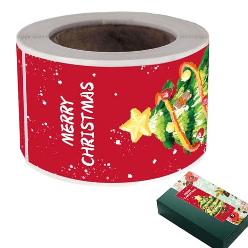 Weihnachtsaufkleber - Weihnachtsaufkleber | 150 Blatt Weihnachtsaufkleber | Aufkleber auf Rolle selbstklebend mit Weihnachtsbaum-Motiv | Verpackungsaufkleber für Weihnachtsaufkleber - Weihnachtsaufkleber | 150 Blatt Weihnachtsaufkleber | Aufkleber auf Rolle selbstklebend mit Weihnachtsbaum-Motiv | Verpackungsaufkleber für von Genérico