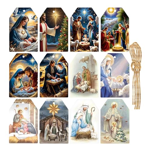 Weihnachtsaufkleber - Weihnachtsschmuck für Geburt | Etiketten für Weihnachtsgeschenke, bunte Etiketten zur Geburt Jesu | 60 x Vintage-Anhänger für Weihnachtsbaum Weihnachtsaufkleber - Weihnachtsschmuck für Geburt | Etiketten für Weihnachtsgeschenke, bunte Etiketten zur Geburt Jesu | 60 x Vintage-Anhänger für Weihnachtsbaum von Genérico