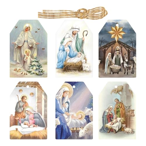 Weihnachtsaufkleber - Weihnachtsschmuck für Geburt | Etiketten für Weihnachtsgeschenke, bunte Etiketten zur Geburt Jesu | 60 x Vintage-Anhänger für Weihnachtsbaum Weihnachtsaufkleber - Weihnachtsschmuck für Geburt | Etiketten für Weihnachtsgeschenke, bunte Etiketten zur Geburt Jesu | 60 x Vintage-Anhänger für Weihnachtsbaum von Genérico