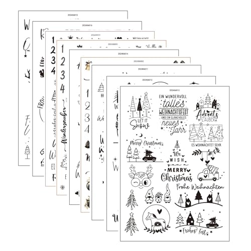 Weihnachtsaufkleber für Fenster, Weihnachtsaufkleber für Tassen | Set mit Weihnachtsaufklebern, dekorative Aufkleber für Urlaub und Zubehör für Scrapbooking Weihnachtsaufkleber für Fenster, Weihnachtsaufkleber für Tassen | Set mit Weihnachtsaufklebern, dekorative Aufkleber für Urlaub und Zubehör für Scrapbooking von Genérico
