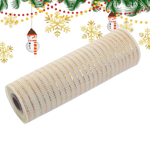 Weihnachtsbaum-Netzband, Weihnachtsnetz, Rollen zum Herstellen von Kränzen, exquisites Weihnachtsbaumband, 25,4 x 0,9 m, für Krone, Hochzeitsgirlande von Genérico