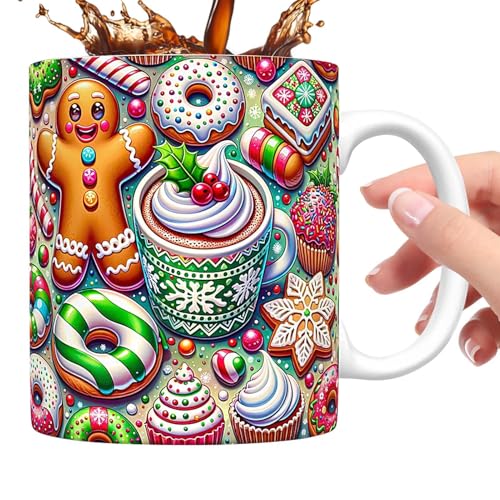 Weihnachtsmann-Tasse aus Keramik, Weihnachtsmann-Teetassen, -Teetassen, festliche Weihnachtsmann-Tasse, -Getränkebecher für Eiswasser, Tee, Kaffee von Genérico