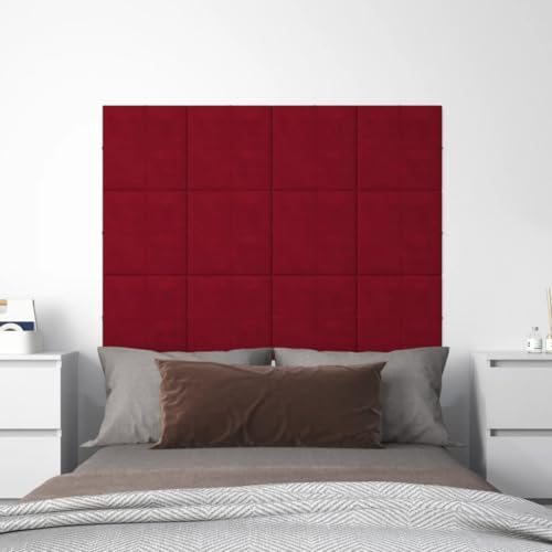 Wenjingqi-344046 Wandpaneele, 12 Stück, Samt, rot, 30 x 30 cm, 1,08 m² Wenjingqi-344046 Wandpaneele, 12 Stück, Samt, rot, 30 x 30 cm, 1,08 m² von Genérico